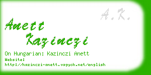 anett kazinczi business card